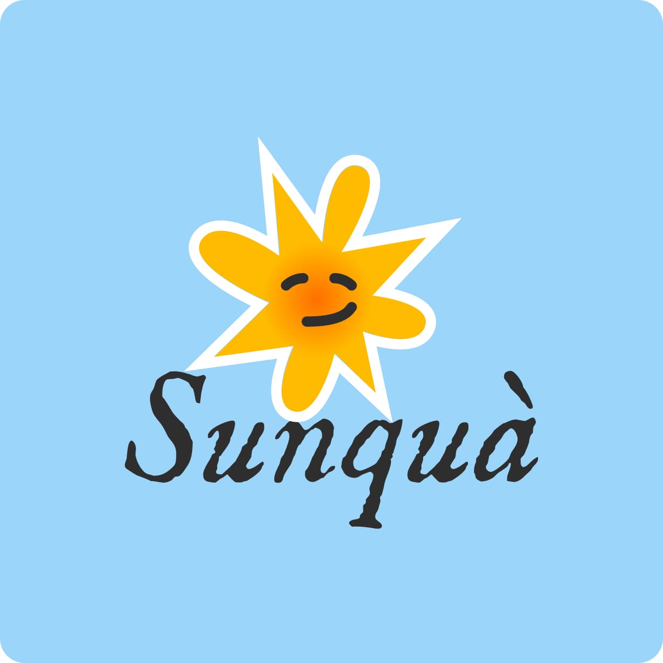 SunquĆ app logo on a blue background